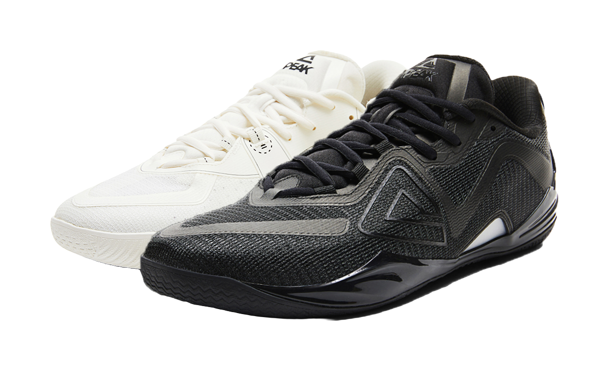 PEAK Wushuang Slip Resistant, Abrasion Resistant, Breathable Low Top Basketball Shoes Mens Black And White Mismatched  VJSNEAKER