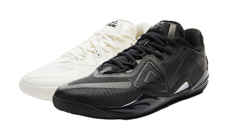 PEAK Wushuang Slip Resistant, Abrasion Resistant, Breathable Low Top Basketball Shoes Mens Black And White Mismatched  VJSNEAKER