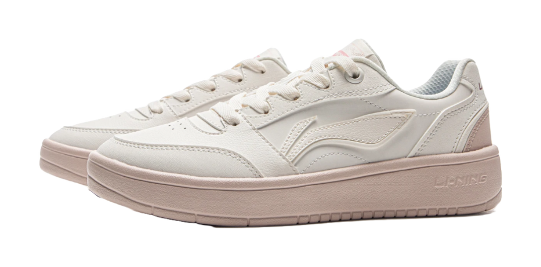 LiNing Yuanbao V3 Anti Slip Wear Resistant Low Top Skateboard Shoes Women's Mist White Silent Purple 