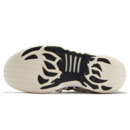 Men's basketball shoes outsole with textured traction pattern in black and light gray