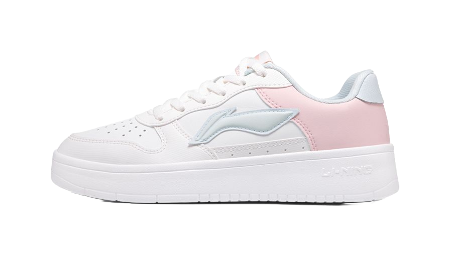LINING Pontoon Boats Skateboard Shoes Women's Low top Mist White/Light Pink 