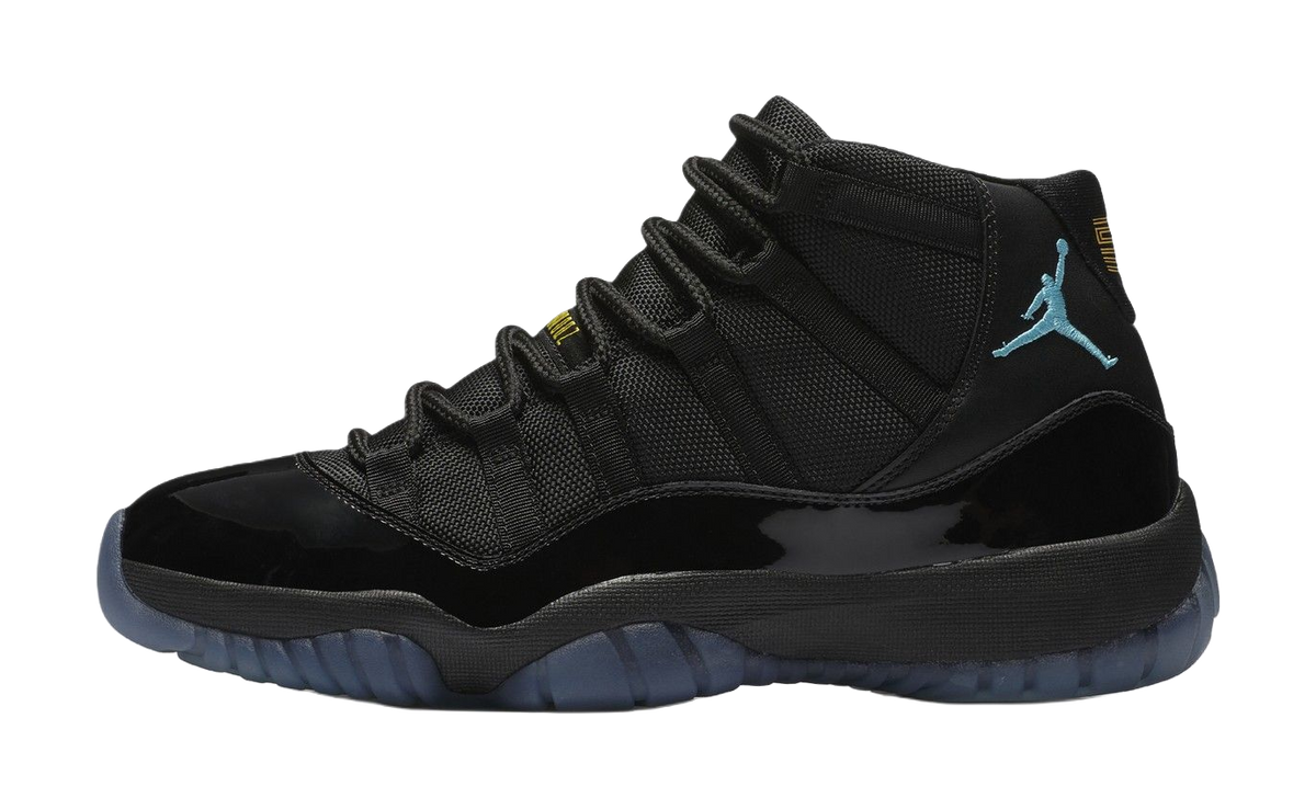 Jordan Air Jordan 11 Slip Resistant Abrasion Resistant High top Childrens Basketball Shoes Black Blue Unisex  VJSNEAKER
