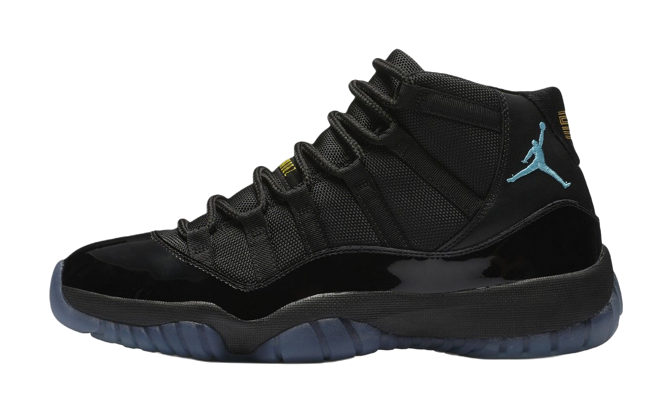 Jordan Air Jordan 11 Slip Resistant Abrasion Resistant High top Childrens Basketball Shoes Black Blue Unisex  VJSNEAKER