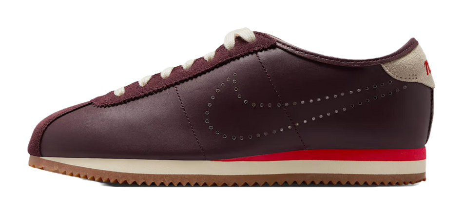 Nike Cortez Abrasion Resistant Low Top Casual Shoes Womens Burgundy