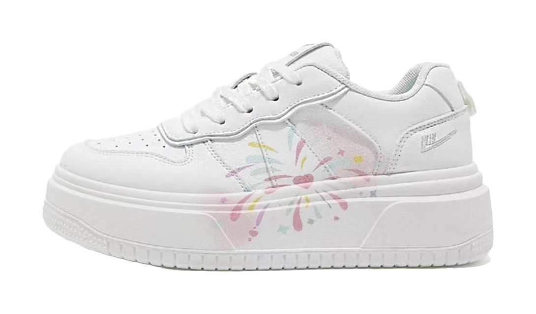 Warrior White Sneakers Height Increasing Low top Skateboard Shoes Women's 