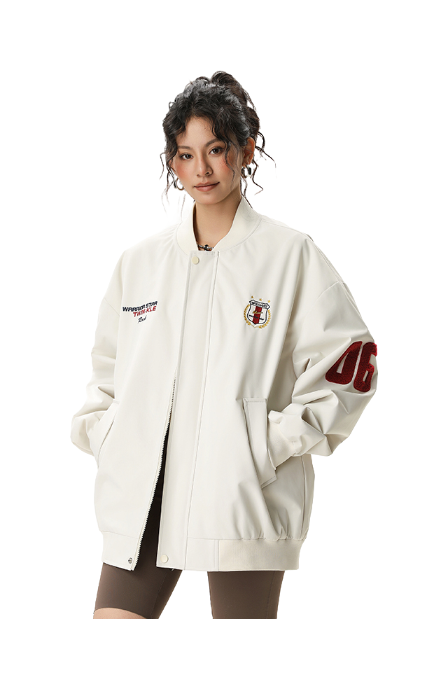 Warrior Revival Tide Cloud Sail Series Autumn and Winter Versatile Digital Loose Casual Plus Cotton Thick Long Sleeve Cotton Jacket Cotton Coat Baseball Jacket Unisex  vjsneaker.com