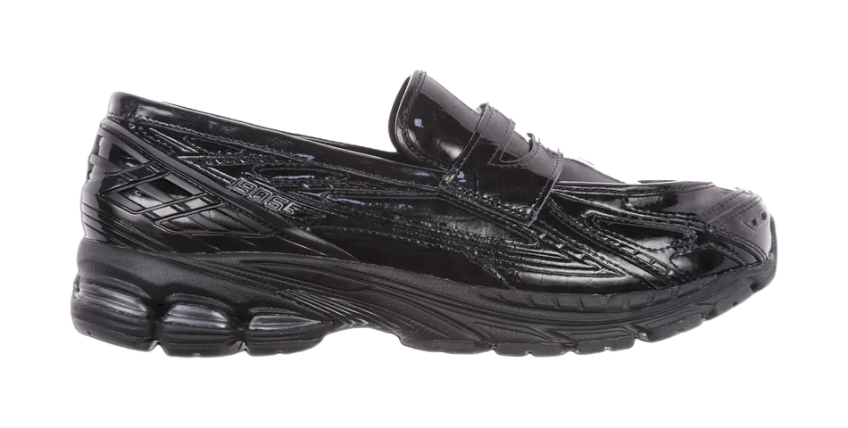 New Balance crocodile-effect slip-on sneakers