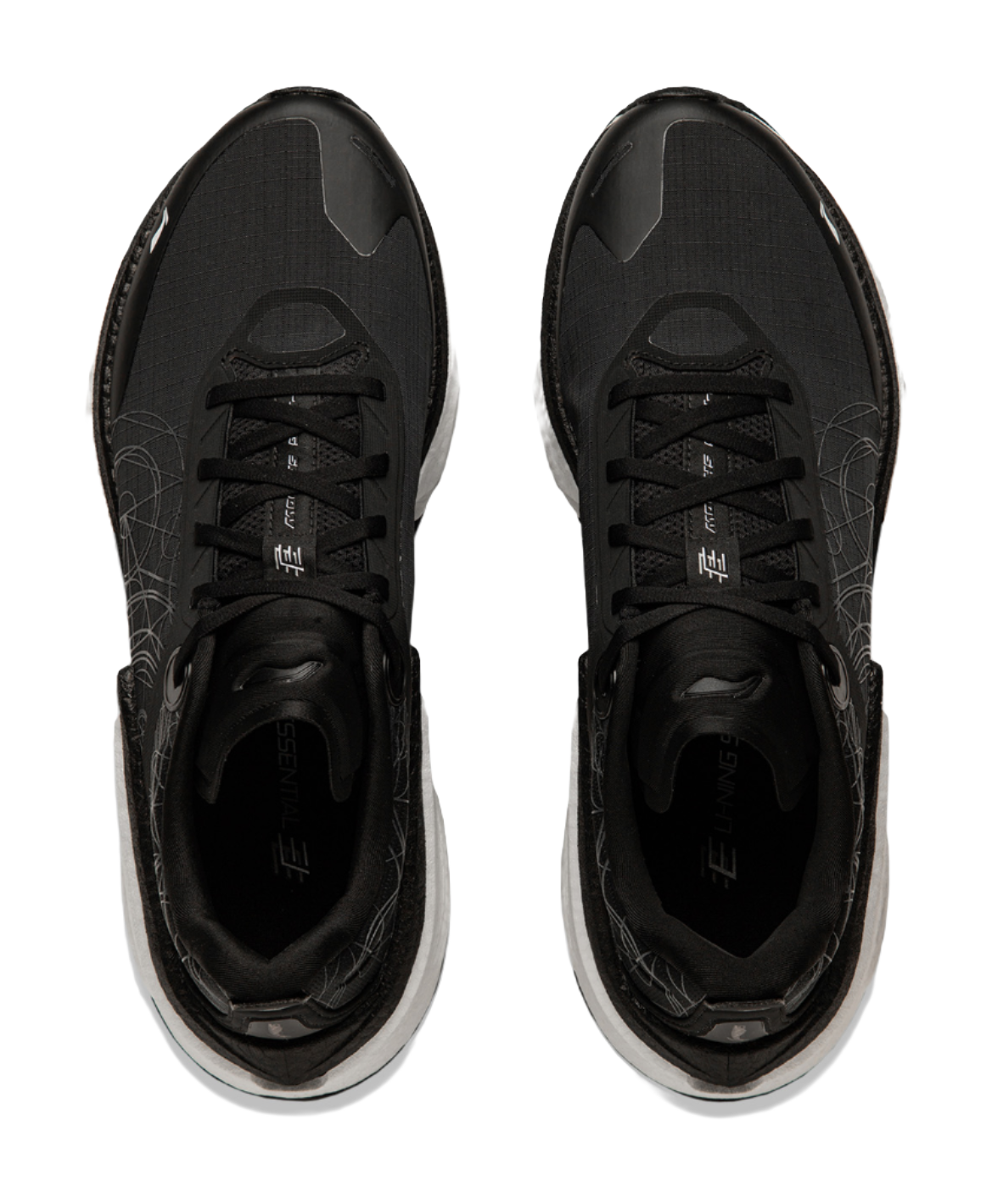 Li Ning Shadow 3 Essential Cushioning Support Rebound Low top Running Shoes Mens Black  VJsneaker