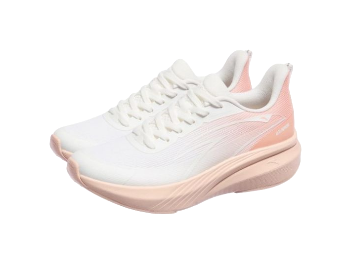 Anta Cloud Trail Cushioning, Wear Resistant Low top Running Shoes Women's Papyrus White Pastel Pink Orange 