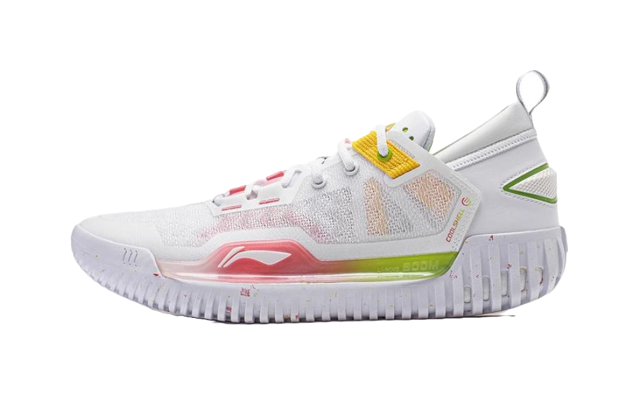 LiNing Anti-5 Low Cushioned Wear-Resistant Lightweight Low-Top Basketball Shoes Unisex White Red Yellow  VJSNEAKER