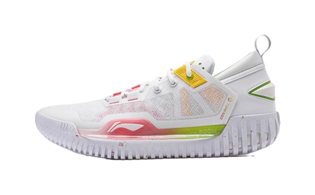 LiNing Anti-5 Low Cushioned Wear-Resistant Lightweight Low-Top Basketball Shoes Unisex White Red Yellow  VJSNEAKER