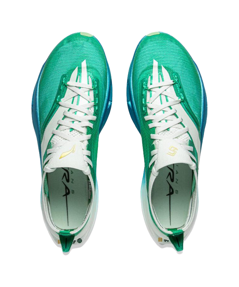 LiNing Feidian 5 ULTRA Cushioning, Slip Resistant, Rebound Low Top Running Shoes Unisex Green White Blue 
