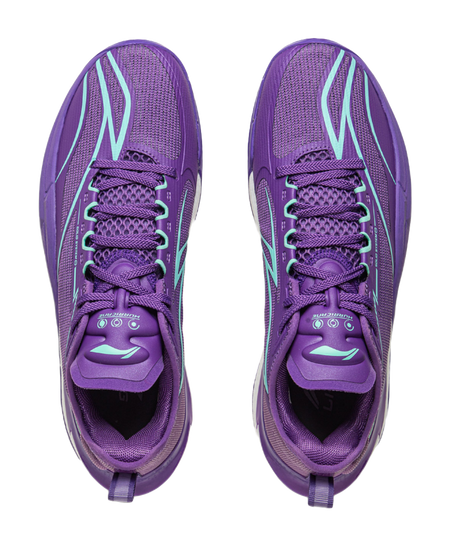 LiNing Cushioning, Slip Resistant, Abrasion Resistant, Rebound Grip Low Top Basketball Shoes Mens Zircon Purple  VJSNEAKER