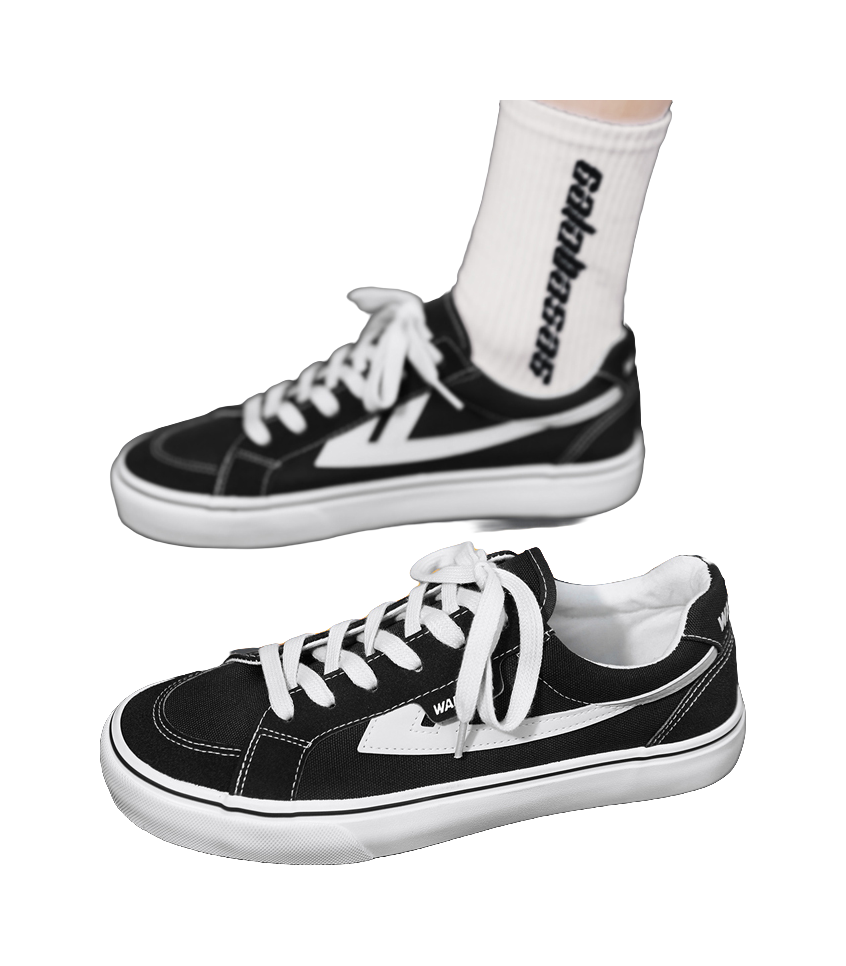 Warrior Slip Resistant, Abrasion Resistant, Lightweight Low top Canvas Shoes Unisex Black White 