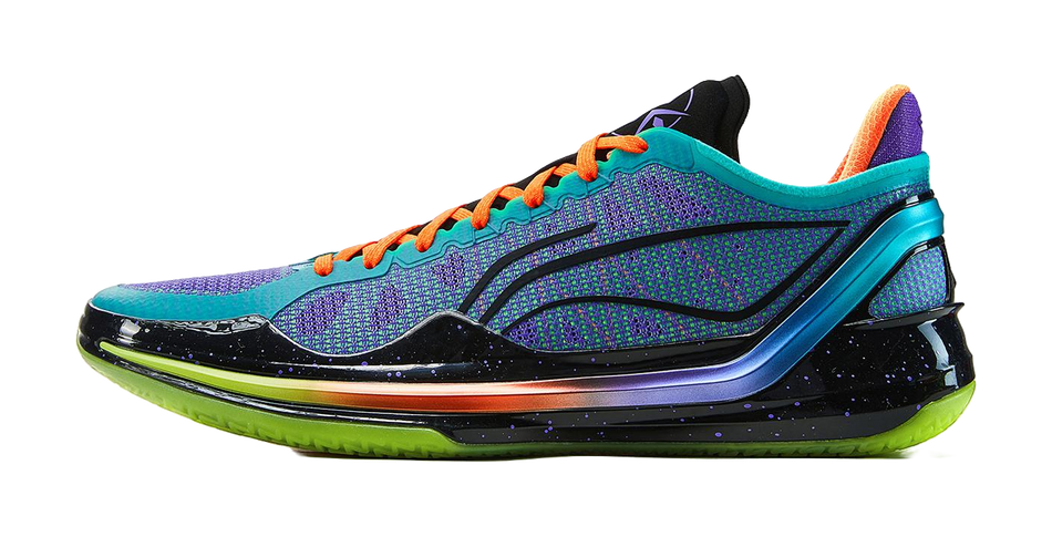 LiNing Blade 4V2 Cushioning Slip Resistant Lightweight Rebound Low top Basketball Shoes Mens Purple Green  VJSNEAKER