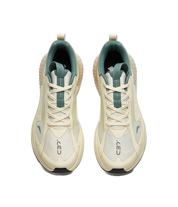 Anta C37+ Cushioned Anti Slip Wear Resistant Breathable Lightweight Low Top Casual Running Shoes Men's White Green 