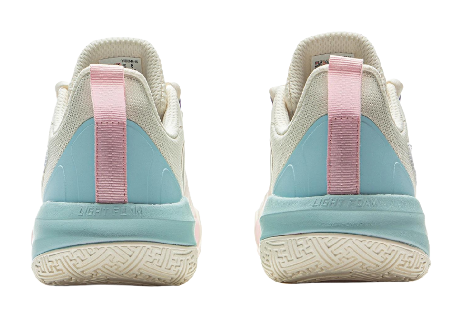 LINING YOUNG Solar Energy Pre Anti Slip Wear Resistant Low Top Childrens Basketball Shoes Ecru  VJSNEAKER