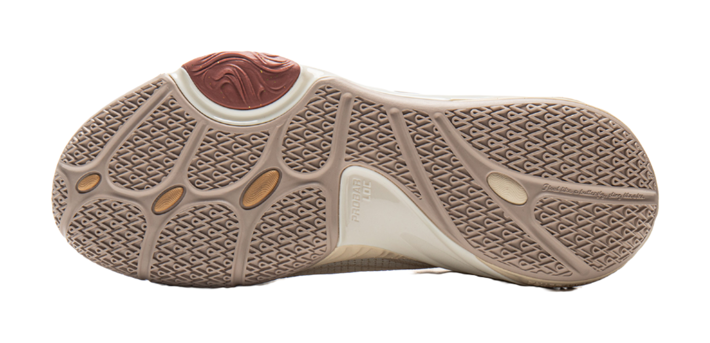 LiNing DLO1 Cushioning, Slip Resistant, Abrasion Resistant, Rebound Grip Low Top Basketball Shoes Mens White Umber  VJSNEAKER