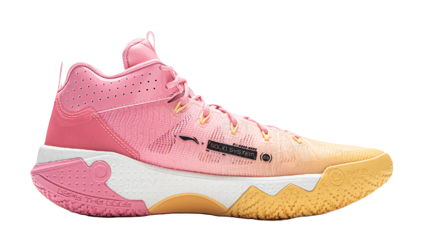 Li Ning Jie Ao 2High Basketball Shoes Mens High top Fairy Pink/Soft Apricot Yellow  VJSNEAKER
