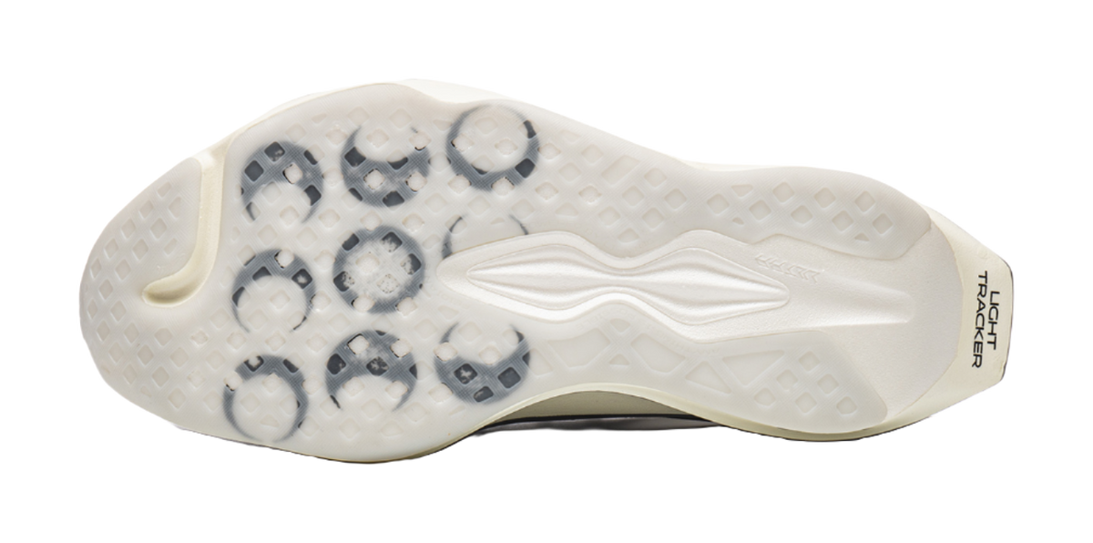 Li Ning x NINEPointNINE low-top running shoes outsole, textured tread in light gray