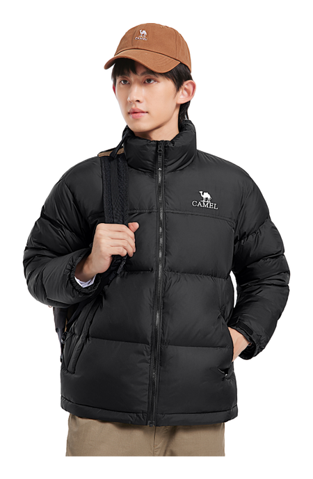 CAMEL Outdoor Color Block Soft Windproof Cold Resistant Down Jacket Unisex  vjsneaker.com