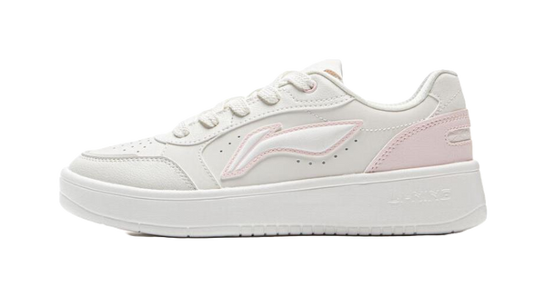 LiNing Yuanbao Pure Anti-Slip Wear-Resistant Low-Top Skateboard Shoes Women's White Pink 