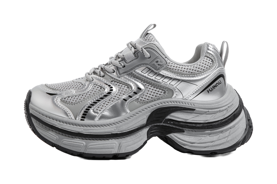 HUANQIU Slip Resistant, Abrasion Resistant, Breathable, Lightweight Low top Chunky Sneakers Women's 