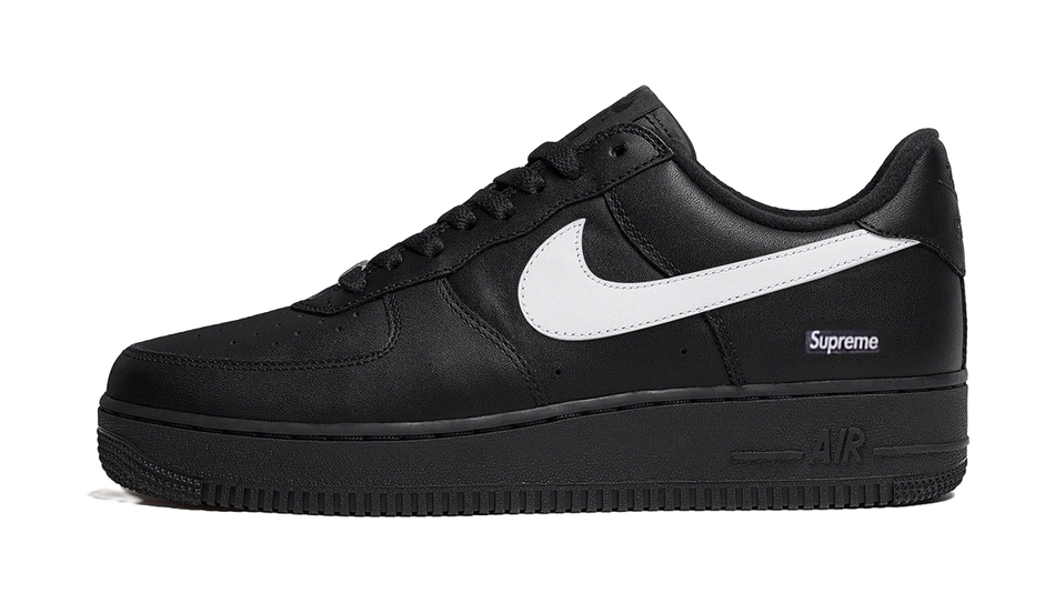 Nike x Supreme Air Force 1 Slip Resistant Abrasion Resistant Low top Skateboard Shoes Unisex Black  vjsneaker.com