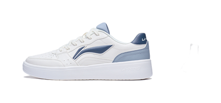 Li Ning Sycee Slip Resistant Cushioning Abrasion Resistant Height Increasing Low top Skateboard Shoes Mens White Blue  VJSNEAKER