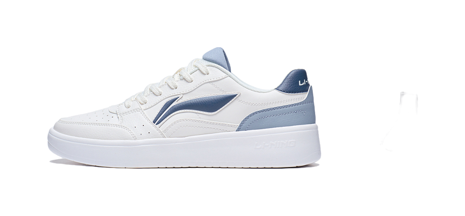 Li Ning Sycee Slip Resistant Cushioning Abrasion Resistant Height Increasing Low top Skateboard Shoes Mens White Blue  VJSNEAKER