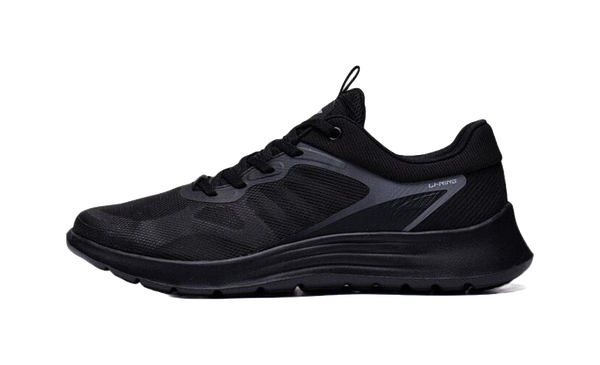 LiNing Feather Shock Absorbers Slip Resistant Abrasion Resistant Breathable Low top Sprint Running Shoes Men's Black 