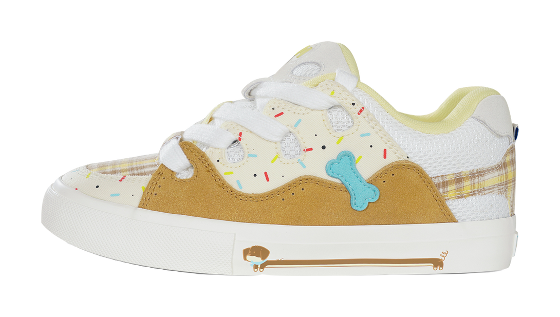 Ollieskate Wear resistant And Lightweight Low Top Skateboard Shoes Unisex Beige Yellow 