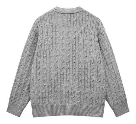 Warrior Power Simple Retro Cleanfit American Zipper Cardigan Basic Edition Warm, Soft, Comfortable Skin friendly Non stick Embroidered Sweater Knitted Sweater Unisex  vjsneaker.com