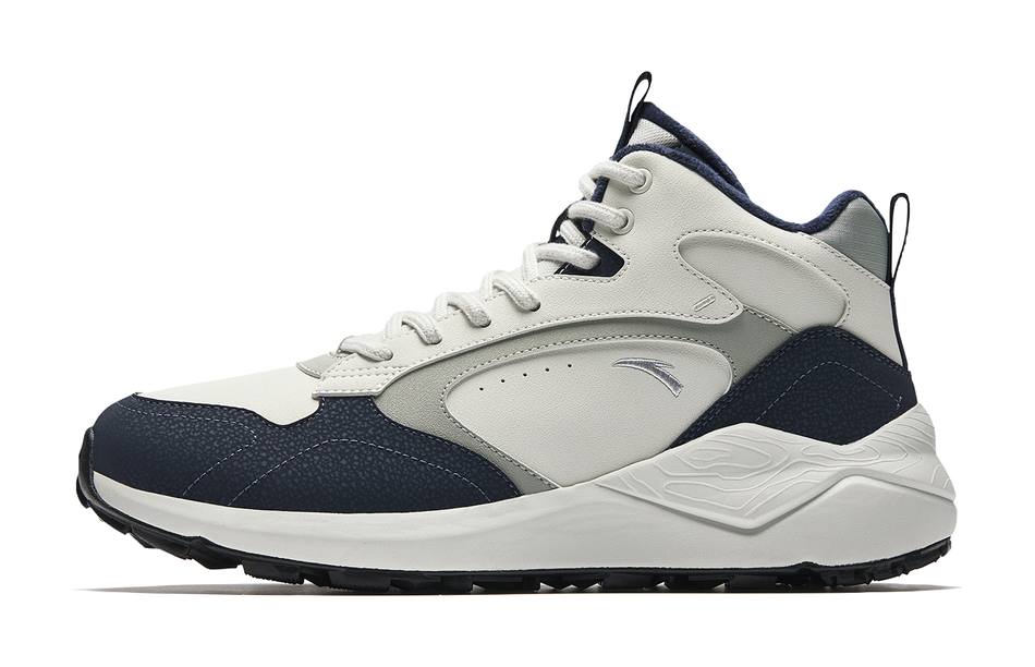 Anta Pedal Island Textile, Synthetic Leather Cushioning Slip Resistant Abrasion Resistant High top Casual Shoes Mens  VJSNEAKER