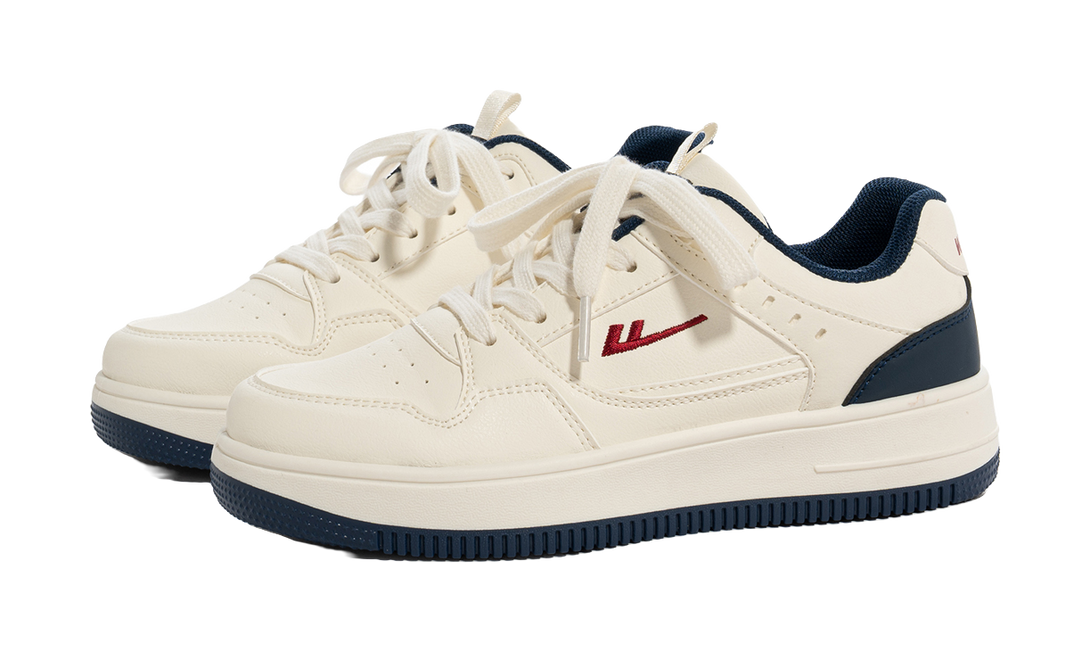 Warrior Slip Resistant, Abrasion Resistant, Lightweight Low Top Skateboard Shoes Unisex Beige Dark Blue Red 