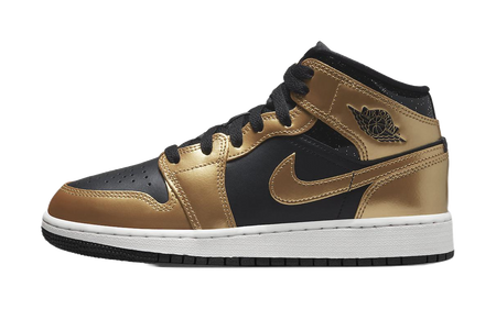 Jordan 1 Mid SE Metallic Gold Black GS  vjsneaker.com