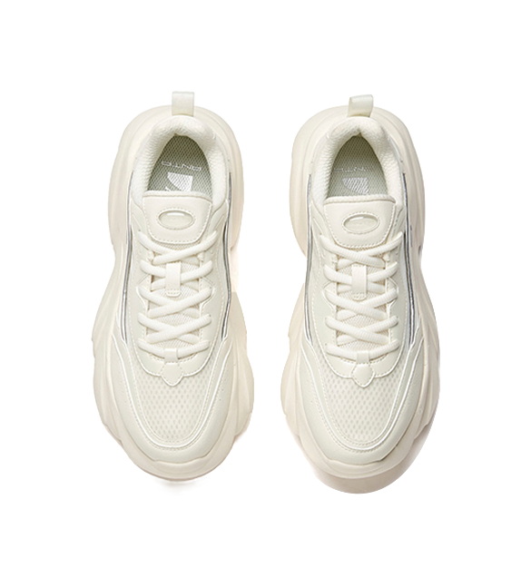 Anta Claw Shock Absorbers Slip Resistant Abrasion Resistant Breathable Low top Chunky Sneakers Women's White 