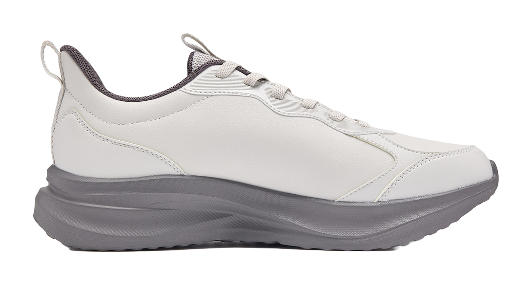 QIAODAN Cushioning, Wear Resistant Low top Casual Running Shoes Men's Light Gray Quiet Gray 