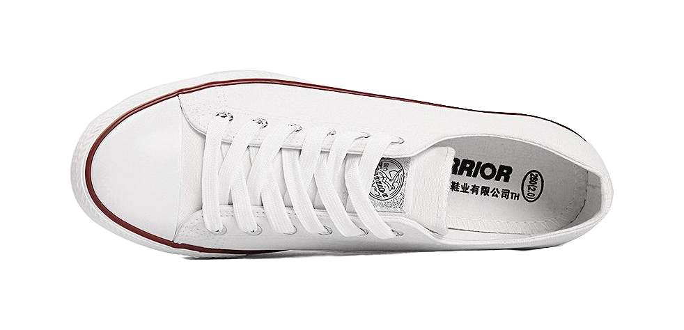 Warrior Abrasion Resistant Low top Canvas Shoes Unisex White 