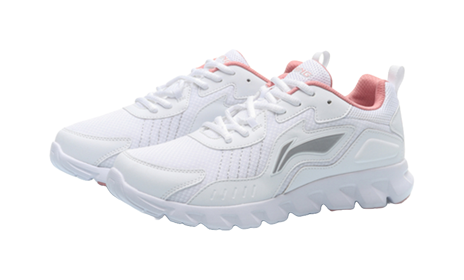 LiNing Shock Absorbers Slip Resistant Abrasion Resistant Low top Casual Running Shoes Women's White 