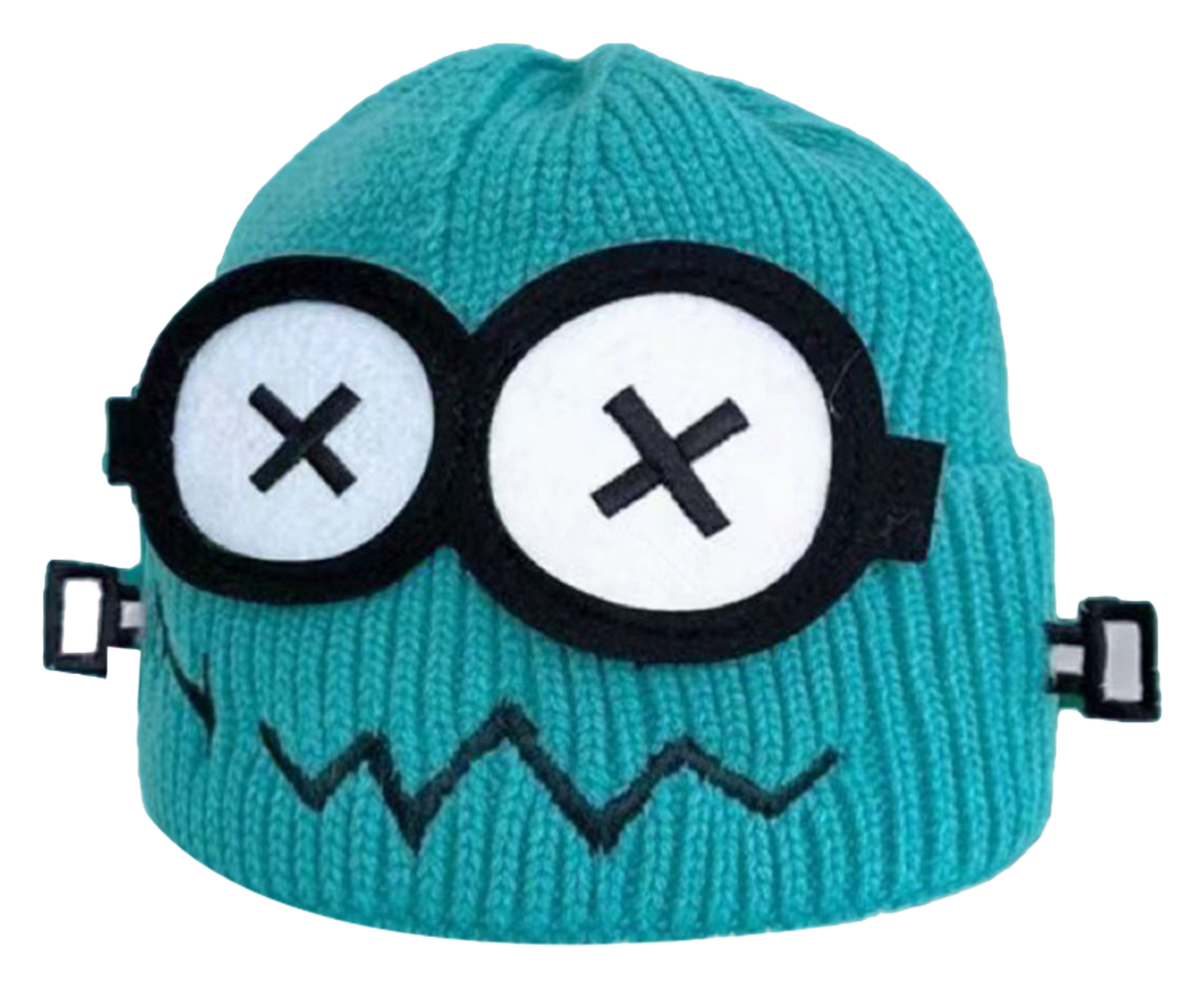 【 Essential for Autumn and Winter 】 IOTS Cute xx Eye Robot Funny Windproof, Warm, Commuting Versatile Polyester Woolen Hat for Men and Women Same Style Couple's Gift for Boys and Girls  vjsneaker.com