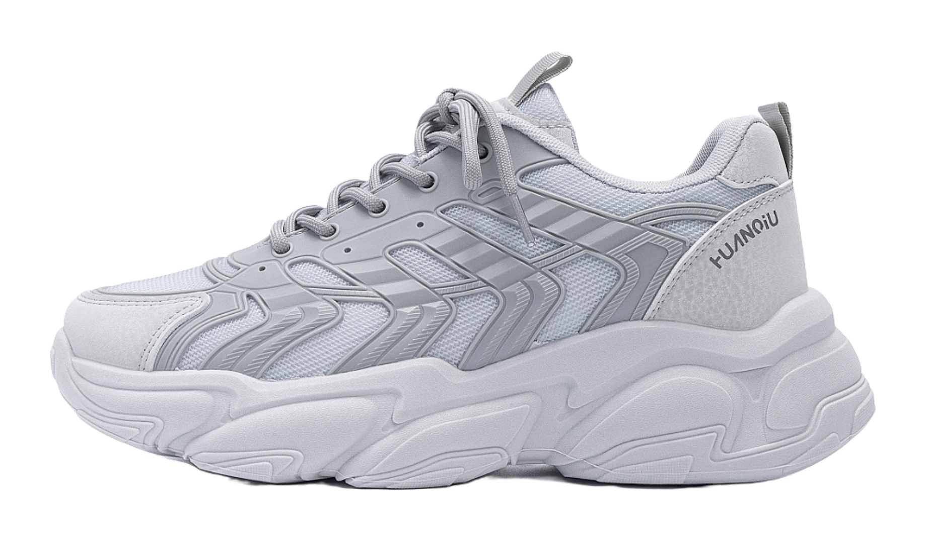 HUANQIU Slip Resistant Coverage, Lightweight, Height Increasing Low top Chunky Sneakers Mens Black  vjsneaker.com