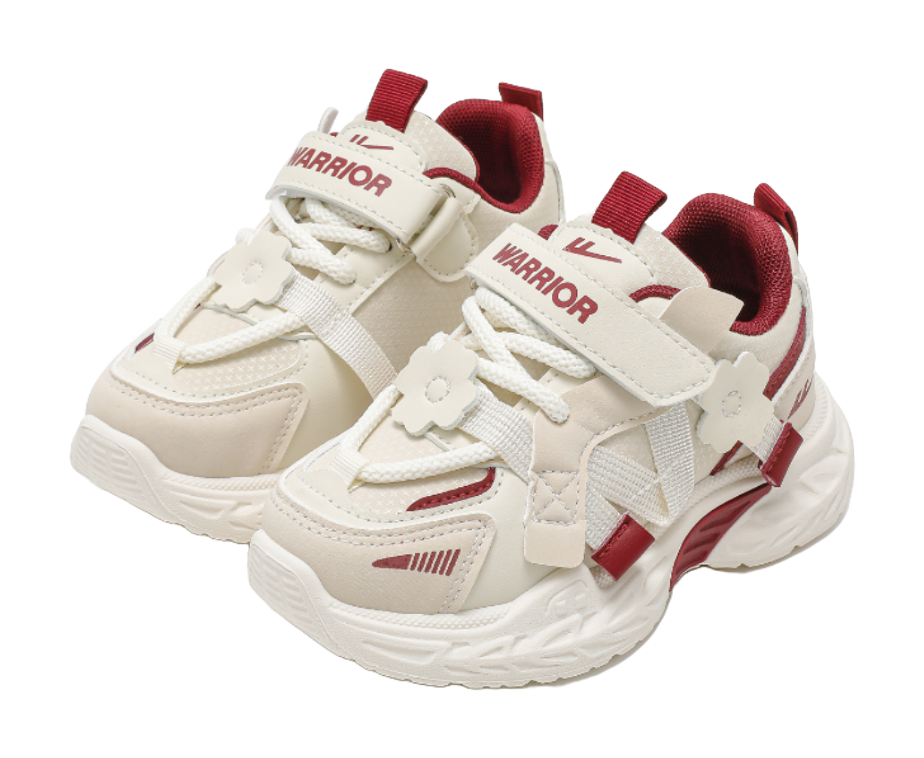 Warrior girls' sports shoes made of synthetic leather, comfortable, versatile, wear-resistant, lightweight, shock-absorbing, low top, girls' casual shoes for children  VJSNEAKER