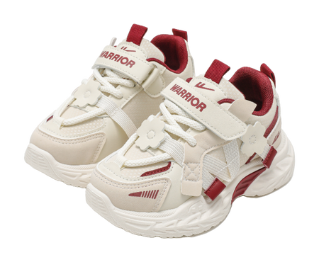 Warrior girls' sports shoes made of synthetic leather, comfortable, versatile, wear-resistant, lightweight, shock-absorbing, low top, girls' casual shoes for children  VJSNEAKER