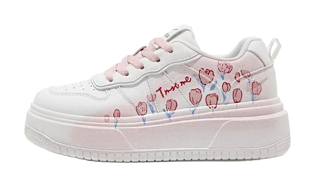 Warrior White Sneakers Height Increasing Low top Skateboard Shoes Women's 