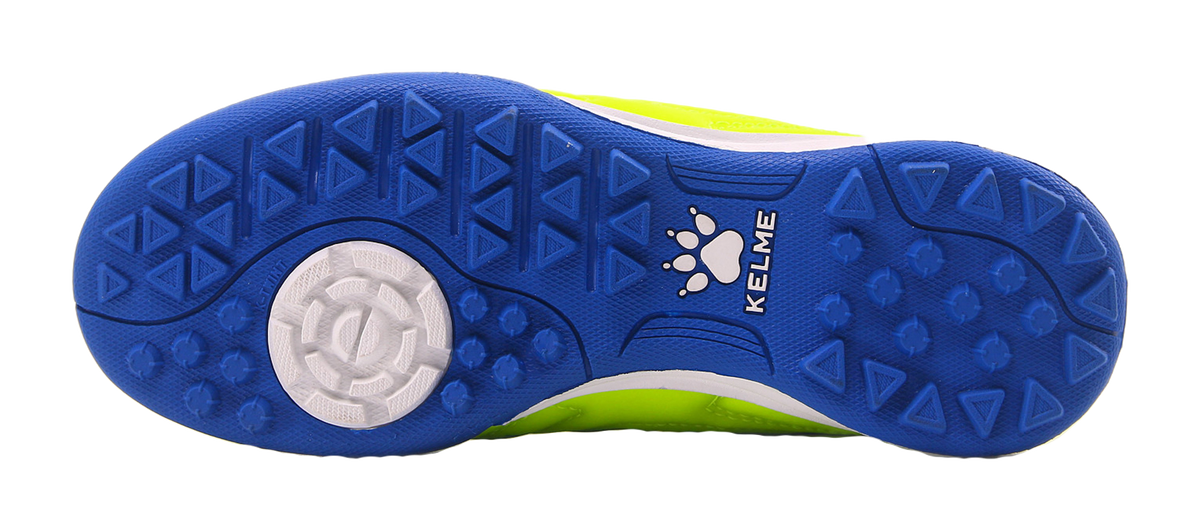Kelme "Fluorescent Yellow Sapphire Blue" 871701 - TF Training Soccer Shoes Unisex Fluorescent Yellow Sapphire Blue