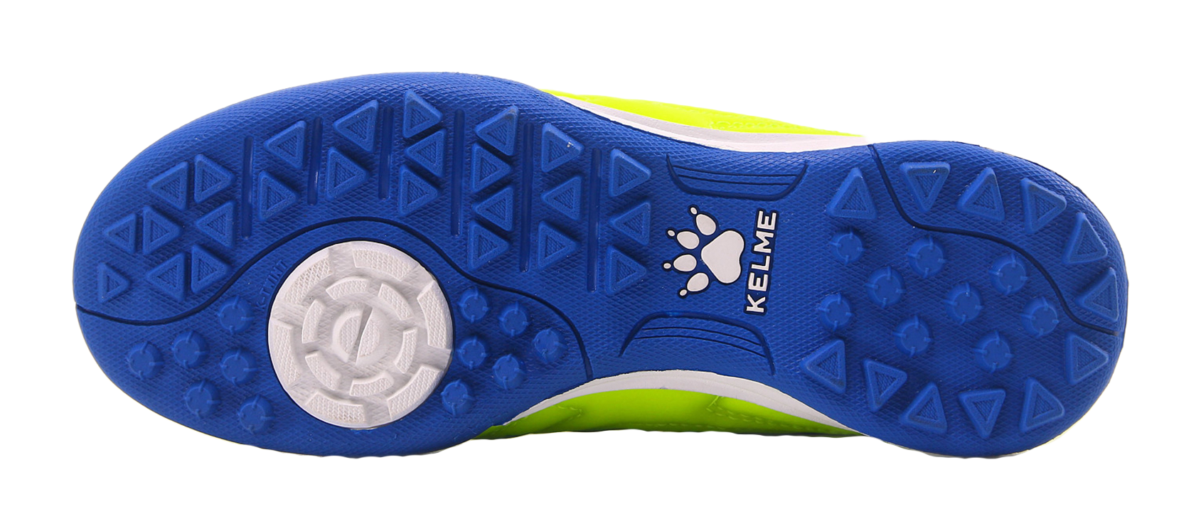 Kelme "Fluorescent Yellow Sapphire Blue" 871701 - TF Training Soccer Shoes Unisex Fluorescent Yellow Sapphire Blue