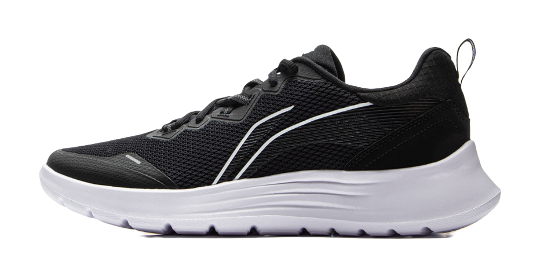 LiNing Feather Cushioned Anti-Slip And Wear-Resistant Lightweight Low-Top Running Shoes Men's Black White 