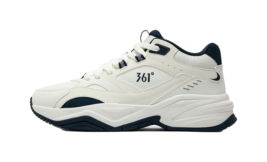 361° Sailing Series Anti-Slip And Wear-Resistant Warm Mid-Top Casual Shoes Mens White Blue  VJSNEAKER