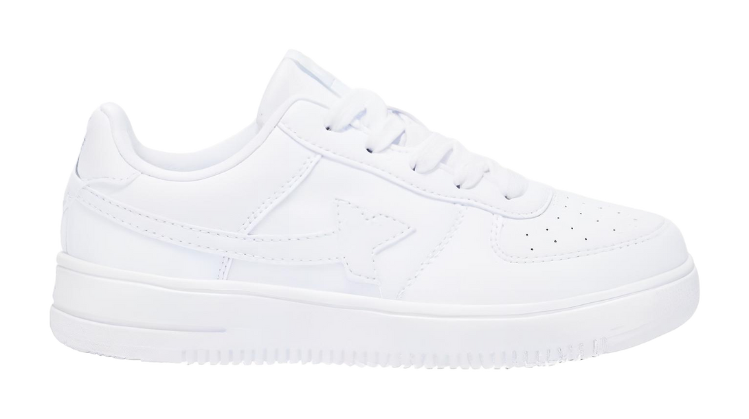 XTEP Air Force 1 Cushioning Abrasion Resistant Breathable Low top Kids' Skateboarding Shoes White Silver Teenagers 